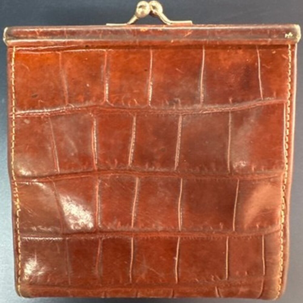 Dooney & Bourke Brown Crocodile Embossed Wallet
